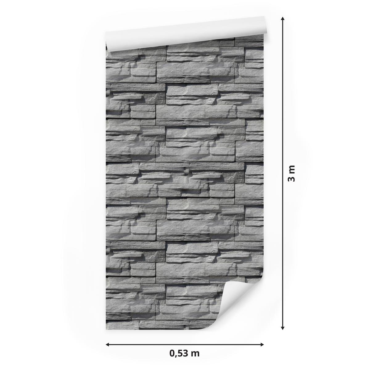 Tapeta KAMIEŃ Łupek Do Sypialni CEGŁA 53x300 Dekoracja z Modnym Efektem 3D nr. 4