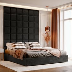 Panele tapicerowane 50x50 na ścianę magic velvet czarne - Miniaturka zdjęcia nr 5
