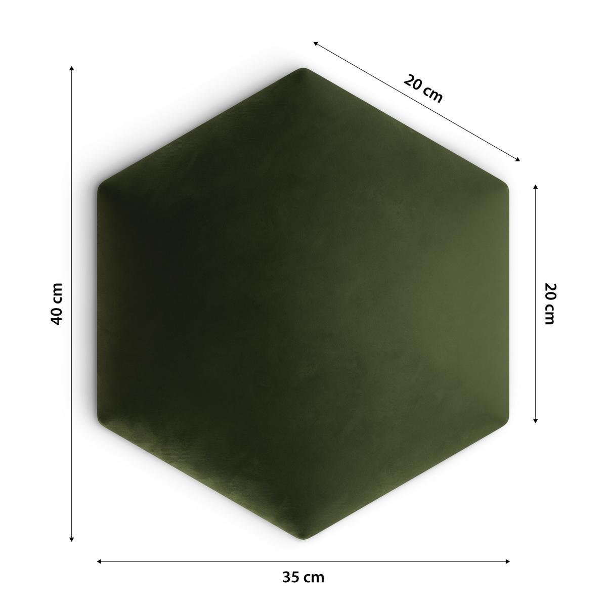 Panele tapicerowane 35x40 cm hexagon magic velvet khaki nr. 4