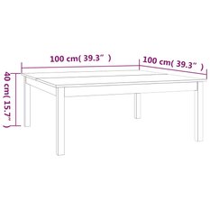 Stolik kawowy 100x100x40 cm z litego drewna sosnowego szary  do salonu - Miniaturka zdjęcia nr 7