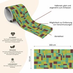 Samoprzylepny Pasek Ozdobny Dla Chłopca Zielone KLOCKI Zabawki 3D - Miniaturka zdjęcia nr 3