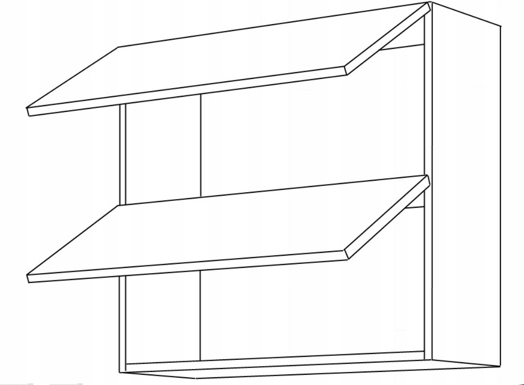 Szafka kuchenna 80x31x71,5 cm dwudrzwiowa uchylna wisząca z cichym domykiem dark wood i dąb lancelot do kuchni nr. 2