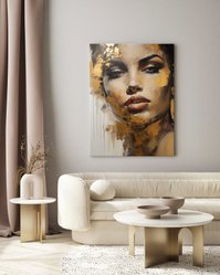 Obraz Canvas Do Salonu KOBIECY Portret Styl Glamour Abstrakcja 80x120cm - Miniaturka zdjęcia nr 5