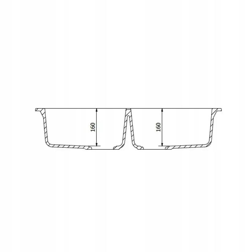 Zlewozmywak granitowy 2-komorowy 79x50x16 cm WESTA 160 bez ociekacza biały nr. 4