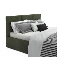 Łóżko tapicerowane do sypialni 180x200x110 cm podwójne z pojemnikiem modne khaki - Miniaturka zdjęcia nr 12