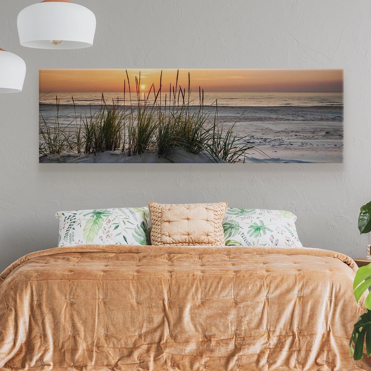 Obraz Do Salonu ZACHÓD Słońca Plaża Wydmy Morze Panorama Pejzaż 145x45cm nr. 8