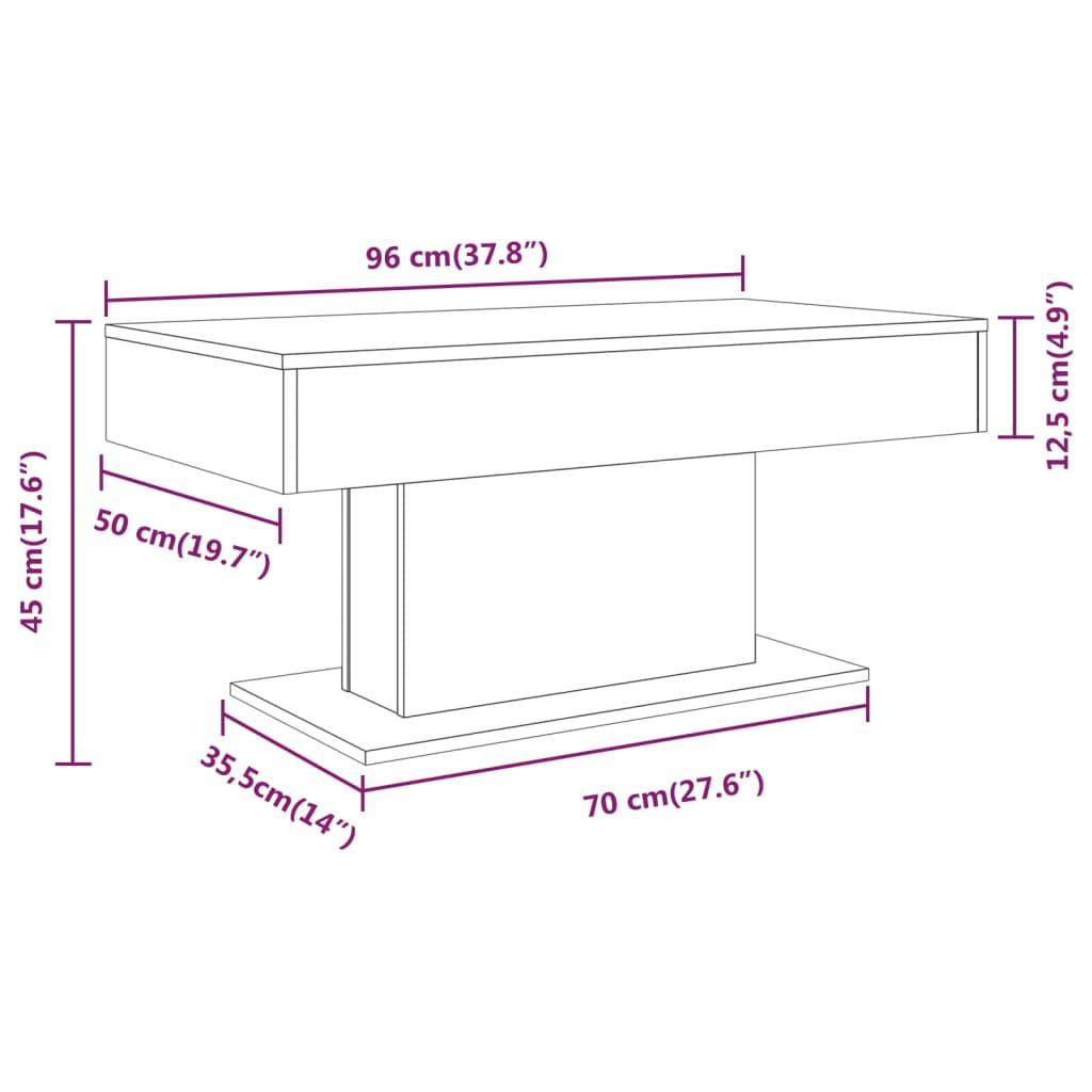 Stolik kawowy 96x50x45 cm przydymiony dąb elegancki do salonu nr. 7