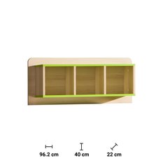 Szafka wisząca 96,2x22x40 cm Lorento z trzema półkami jesion coimbra zieleń limonki do pokoju - Miniaturka zdjęcia nr 2