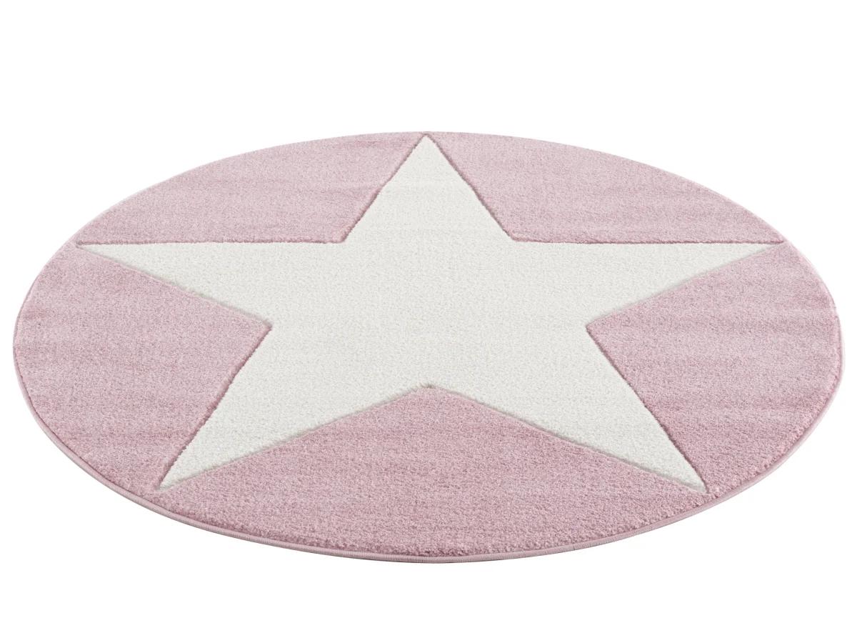 Dywan dziecięcy okrągły Big Star Round Pink 133 cm do pokoju dziecięcego różowy z gwiazdą nr. 2