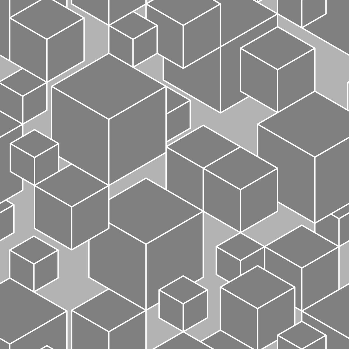 Tapeta Do Salonu Wzór GEOMETRYCZNY Szare Sześciany 53x1000  nr. 4
