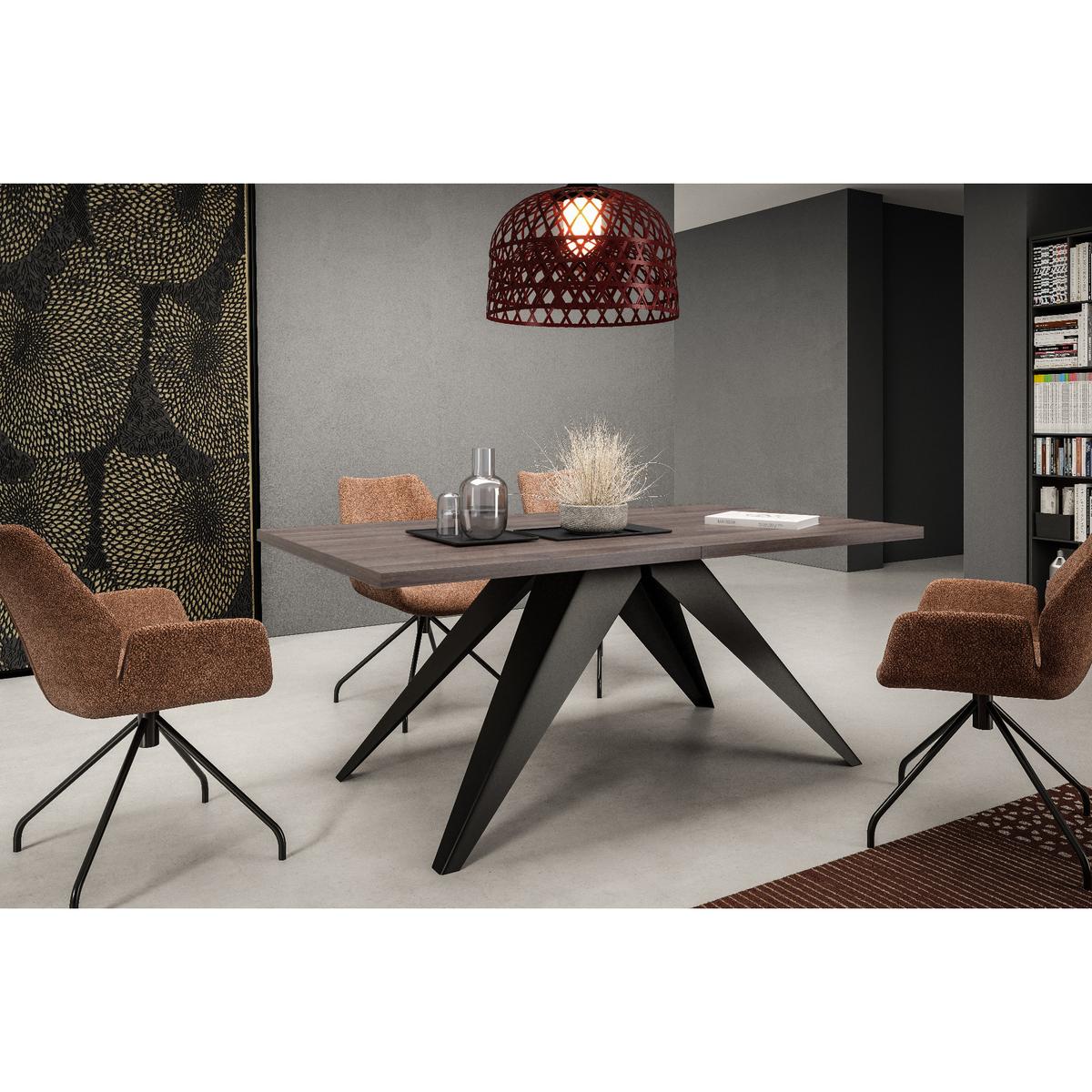 Stół rozkładany 140x80x76 cm prostokątny Harmonia anthracite sherman oak do jadalni nr. 4