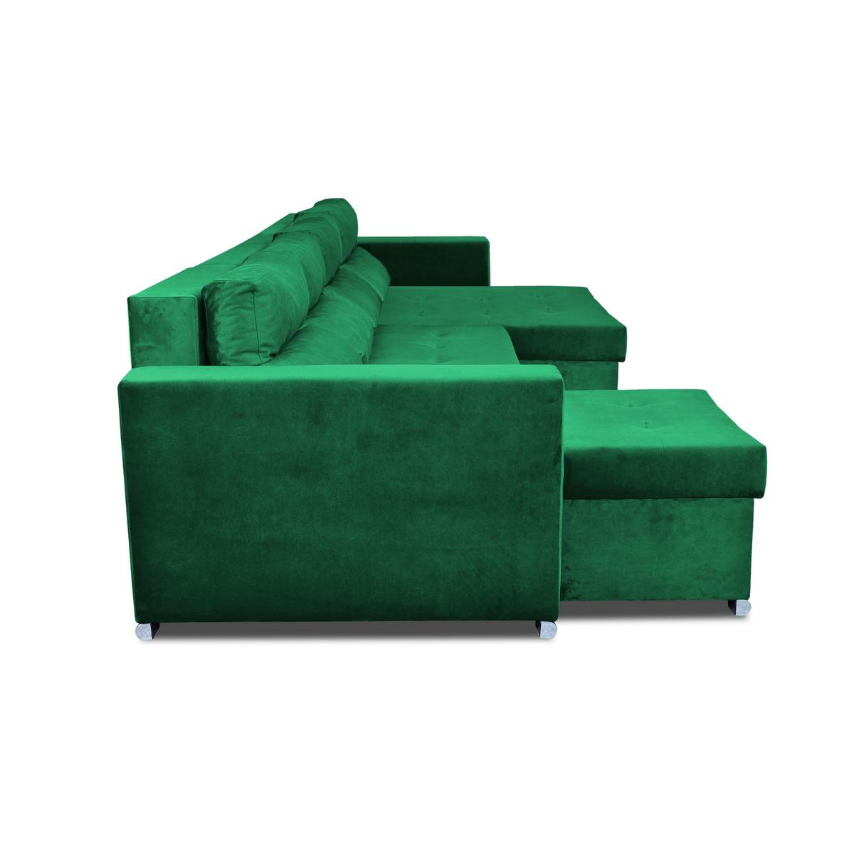 Narożnik Varius BIG 297x74x140 cm kształt U z funkcją spania i przechowywania do salonu Royal zieleń nr. 3