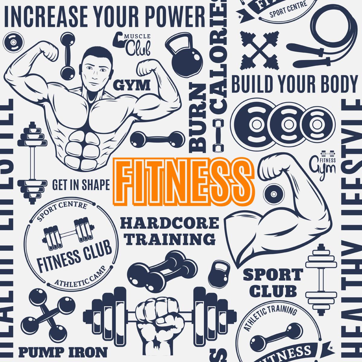 Tapeta Ścienna SIŁOWNIA Trening Fitness Napisy  nr. 5