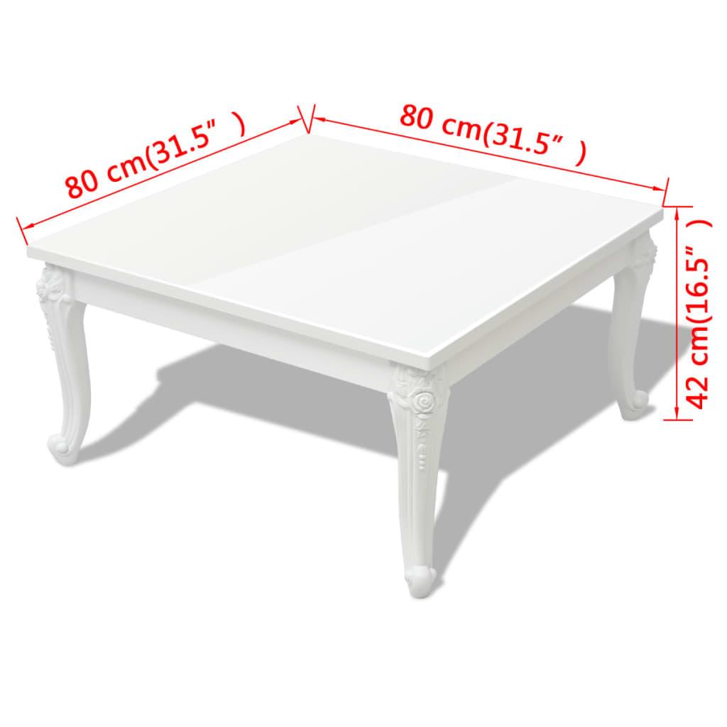 Stolik do kawy 80x80x42 cm do jadalni salonu pokoju dziennego wysoki połysk biały  nr. 5