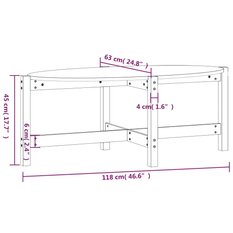 Stolik kawowy 118x63x45 cm z litego drewna sosnowego do salonu - Miniaturka zdjęcia nr 8