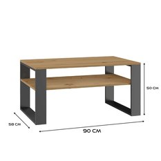 Stolik kawowy 90x58x50 cm MODERN ława nowoczesna do salonu dąb artisan/antracyt  - Miniaturka zdjęcia nr 6