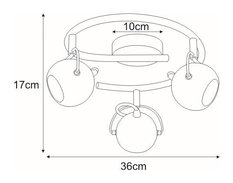 Lampa sufitowa K-8002/3G CHR SALVA 36x17x36 cm do salonu lub pokoju chrom - Miniaturka zdjęcia nr 3