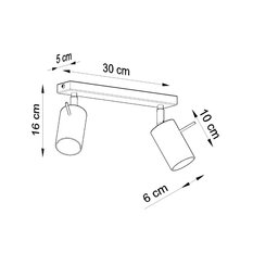 Plafon RING 2 biały 16x6x30cm nowoczesna lampa GU10 do salonu  - Miniaturka zdjęcia nr 4