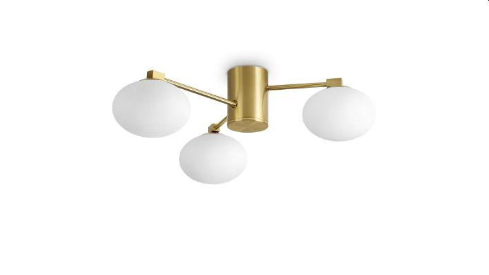 Plafon Hermes pl3 d60 Brass złoty stelaż 3 źródła światła do salonu  nr. 1