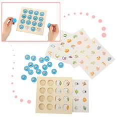 Gra planszowa memory montessori zestaw puzzle drewniane 4 karty - Miniaturka zdjęcia nr 7