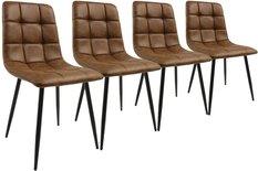 Zestaw krzeseł DEVER TAUPE 43x88x55 cm krzesło do jadalni salonu brązowy czarne nogi