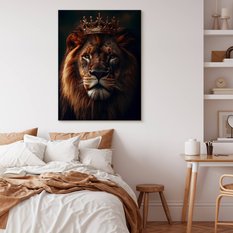 Obraz Na Płótnie Dostojny Lew W Koronie 20x30 Dekoracja Abstrakcyjna - Miniaturka zdjęcia nr 7