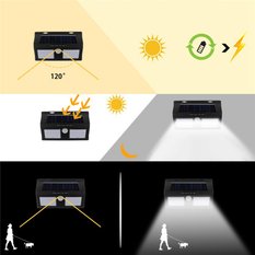 Lampa 19,5 cm solarna halogen LED czujnik ruchu zmierzchu  - Miniaturka zdjęcia nr 3