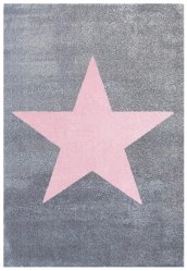 Dywan dziecięcy Big Star Grey/Pink 100x160 cm do pokoju dziecięcego szary z gwiazdą