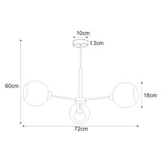 Lampa sufitowa K-4856 LAMBERT 72x60x60 cm do salonu lub pokoju czarny/przezroczysty - Miniaturka zdjęcia nr 4