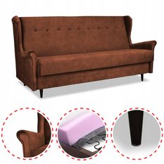 Wersalka sofa uszak kanapa rozkładana Ari brąz - Miniaturka zdjęcia nr 2