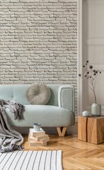 Tapeta W Rolce Stary CEGLANY Biały Mur Ozdoba 3D  - Miniaturka zdjęcia nr 7