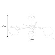 Lampa sufitowa K-JSL-1286/3-2 HORNET 55x37x55 cm do salonu lub pokoju chrom - Miniaturka zdjęcia nr 3