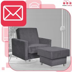 Fotel rozkładany z podnóżkiem Alicja grafit popiel - Miniaturka zdjęcia nr 3