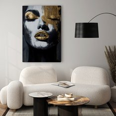 Obraz Na Płótnie Do Salonu Portret Kobiety Styl Glamour Abstrakcja 50x70cm - Miniaturka zdjęcia nr 3