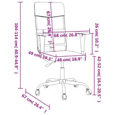 Krzesło obrotowe 68x67x114 cm biurowe regulowane z siatką czarne ekoskóra fotel do biura lub pokoju - Miniaturka zdjęcia nr 9