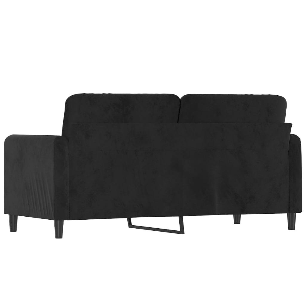 Sofa 158x77x80 cm 2-osobowa wygodna tapicerowana aksamitem czarna do salonu nr. 5