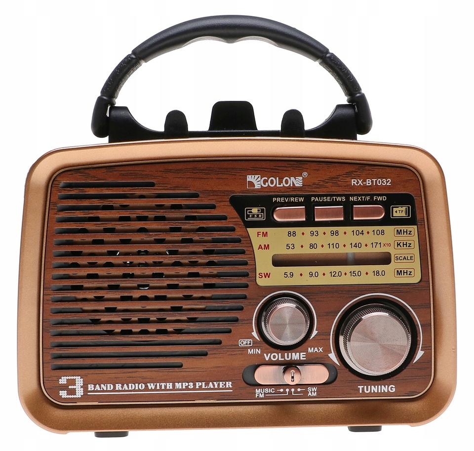 Radio przenośne 17 x 12,5 x 9 cm RETRO z funkcją bluetooth  FM USB  brązowe nr. 3