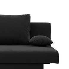 Kanapa 3-osobowa NOLA 191x92x91 cm sofa rozkładana z pojemnikiem sprężyna bonell do pokoju do salonu czarna - Miniaturka zdjęcia nr 5