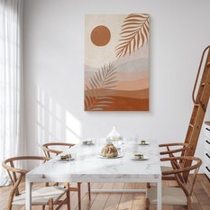 Obraz Do Salonu Pastelowy Pejzaż Pustynia Liście Styl Boho Natura 80x120cm - Miniaturka zdjęcia nr 4