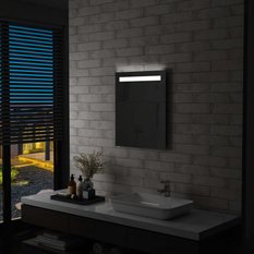  Lustro 50x60 cm do sypialni łazienki ścienne z LED szklane aluminium srebrny  - Miniaturka zdjęcia nr 3