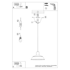 Lampa wisząca FANO czarna 120x34x34cm nowoczesna E27 do salonu - Miniaturka zdjęcia nr 11