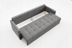 Kanapa IVIO 230x87x86 cm sofa z funkcją spania rozkładana velvet welur ciemnoszara do salonu - Miniaturka zdjęcia nr 6