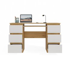 Biurko Kuba 76x130x51 cm do salonu sypialni biura dąb artisan biel - Miniaturka zdjęcia nr 7