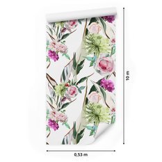 Tapeta róże kwiaty liście zieleń natura jadalnia  - Miniaturka zdjęcia nr 2