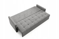 Kanapa IVIO 230x87x86 cm sofa z funkcją spania rozkładana velvet welur ciemnoszara do salonu - Miniaturka zdjęcia nr 7