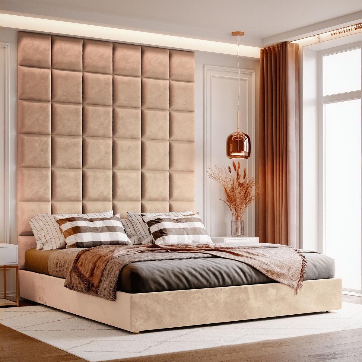 Panele tapicerowane 50x50 na ścianę magic velvet beżowy nr. 5