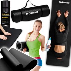 Mata do jogi antypoślizgowa kauczukowa do ćwiczeń Heckermann® 183x61x1,5cm