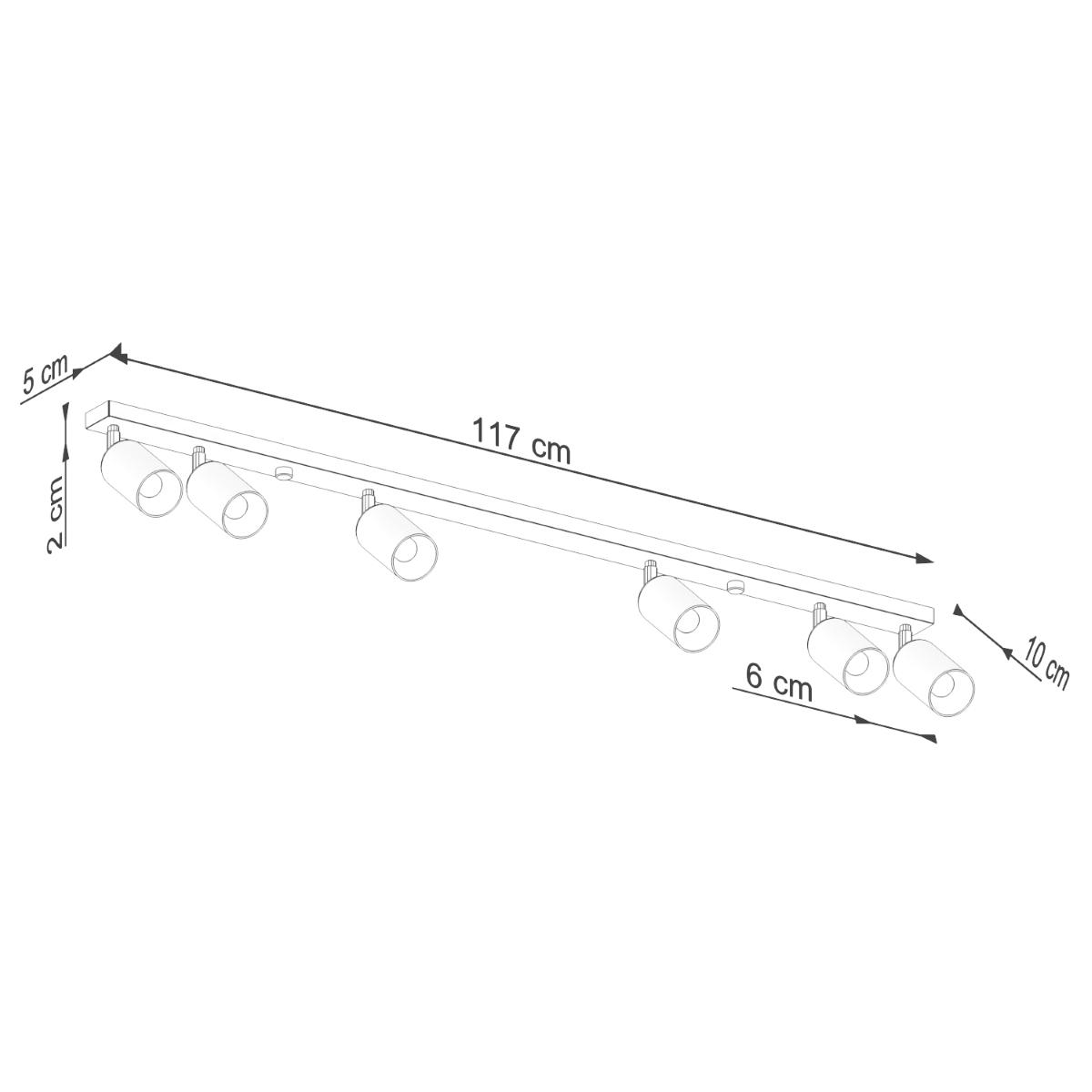 Plafon WINX 6L czarny/chrom 18.5x6x118cm nowoczesna lampa GU10 do salonu nr. 10