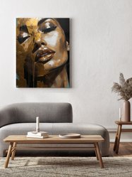 Obraz Na Ścianę Nowoczesny PORTRET Kobiety Styl Glamour Złote Usta 80x120cm - Miniaturka zdjęcia nr 11