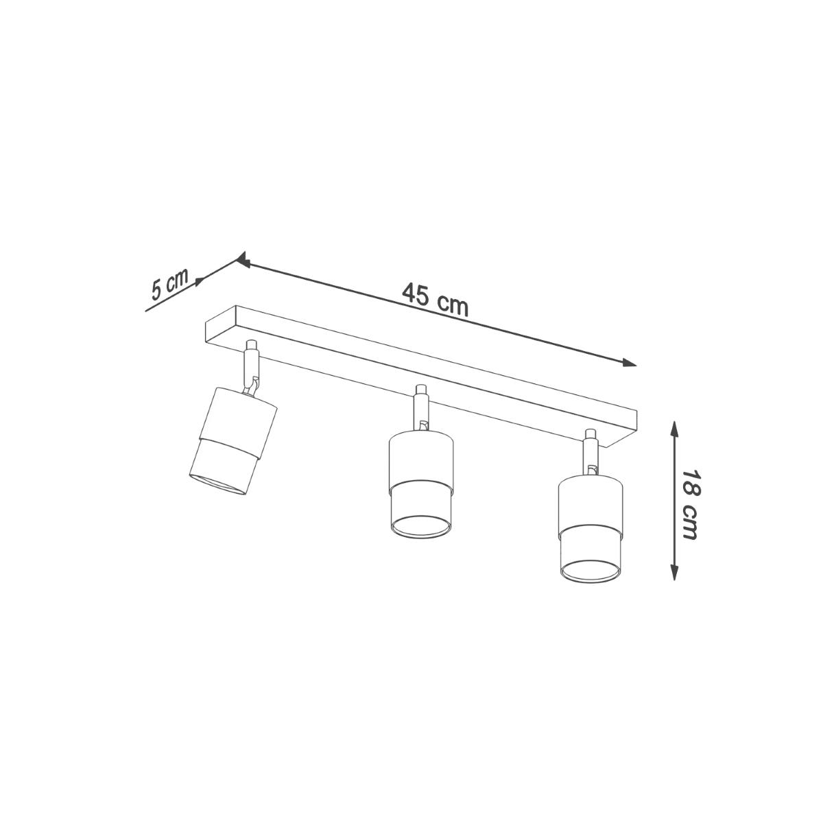 Plafon NERO 3 czarny/chrom 18x5x45cm nowoczesna lampa GU10 do salonu  nr. 4